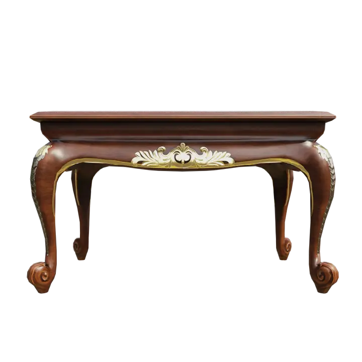 Solid Wood Piano Stool European Style Bed End Stool Luxury Carved Square Coffee Table 3D model preview on Freecreat