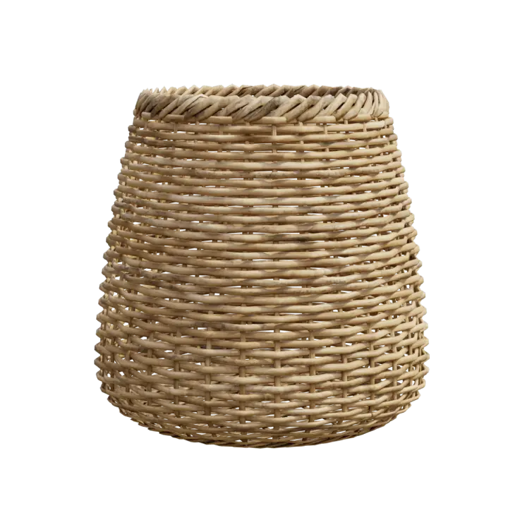 Minimale Style Woven Flower Basket Decoration Household Creative Rattan Hanging Basket Flower Pot Bamboo Woven Straw Woven 3D model preview on Freecreat