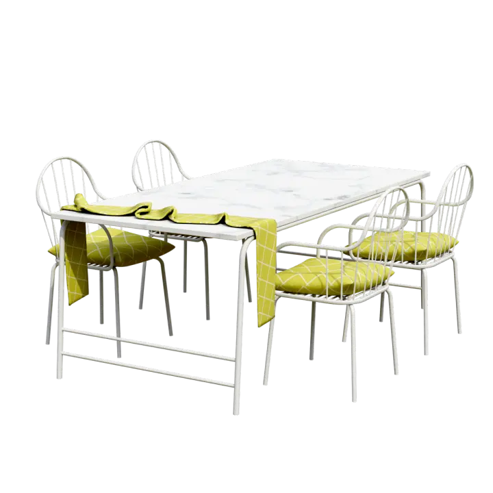 Nordic Ins Internet Celebrity Marble Dining Table Milk Tea Shop Table and Chair Combination 3D model preview on Freecreat