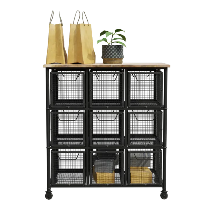 American Country Loft Style Full Iron Cabinet Sideboard Cabinet Bucket Iron Storage Cabinet 3D model preview on Freecreat