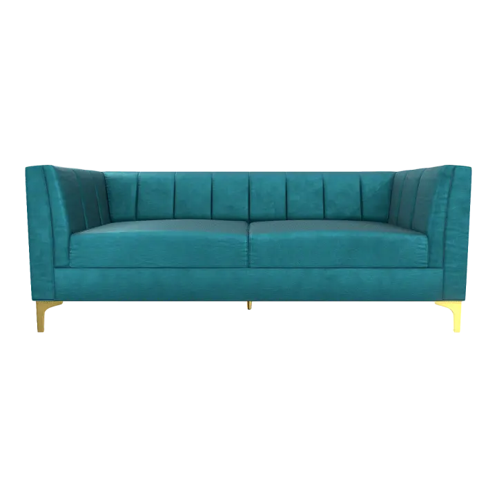 Simple American Style Fabric Stainless Steel Metal Foot Double Three-seat Sofa Club Sofa 3D model preview on Freecreat