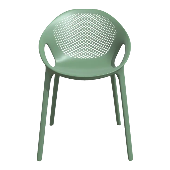 Green Plastic Stool Hollow Backrest Dining Chair Dining Stool 3D model preview on Freecreat