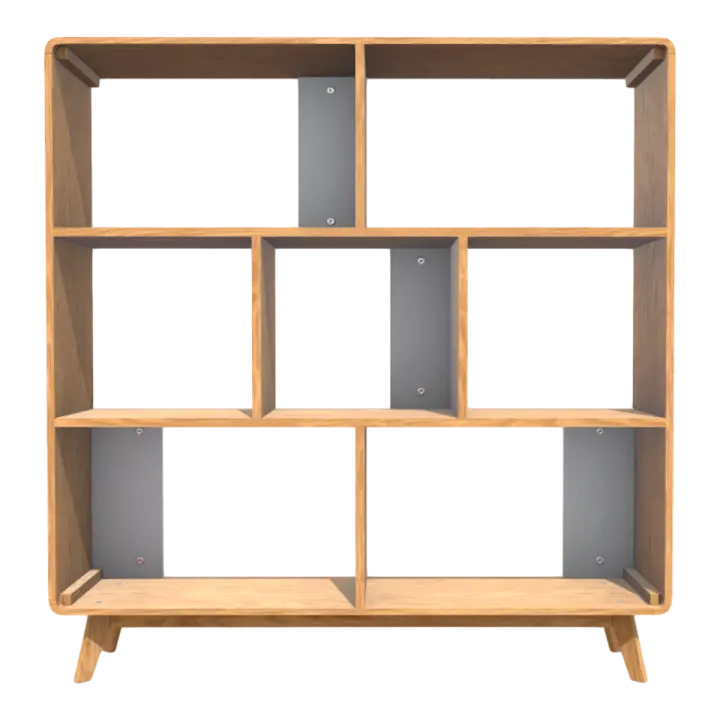 All Solid Wood Bookshelf White Oak Study Furniture Simple Floor Display Rack Modern Simple Storage 3D model preview on Freecreat