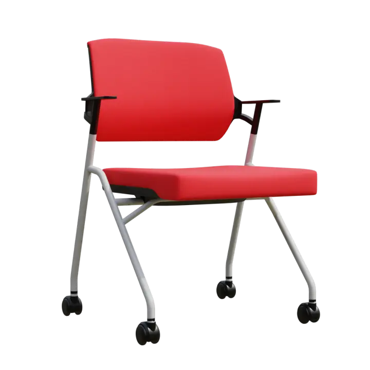 Red auditorium chair training chair large press conference chair with wheels 3D model preview on Freecreat
