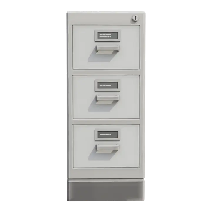 File cabinet, metal cabinet, office storage cabinet, data cabinet with drawers, low cabinet, office document cabinet 3D model preview on Freecreat