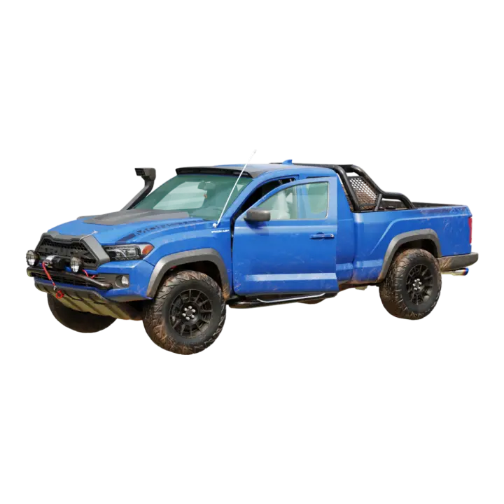 Blue pickup truck off-road vehicle universal pickup truck 3D model preview on Freecreat