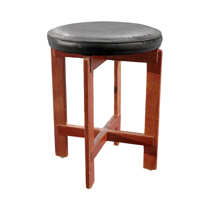 Do old solid wood small round stool 3D model 3D model preview on Freecreat