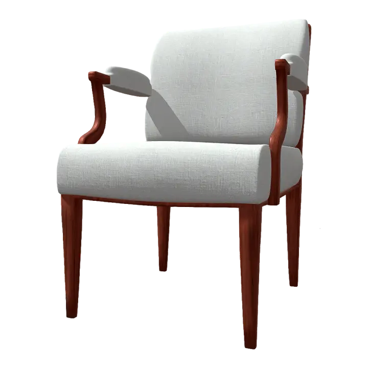 New Chinese Style Solid Wood Fabric Single Backrest Sofa Chair 3D model preview on Freecreat