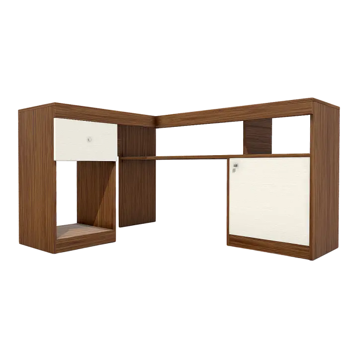 Modern Minimalist Solid Wood Multifunctional L-shaped Desk 3D model preview on Freecreat