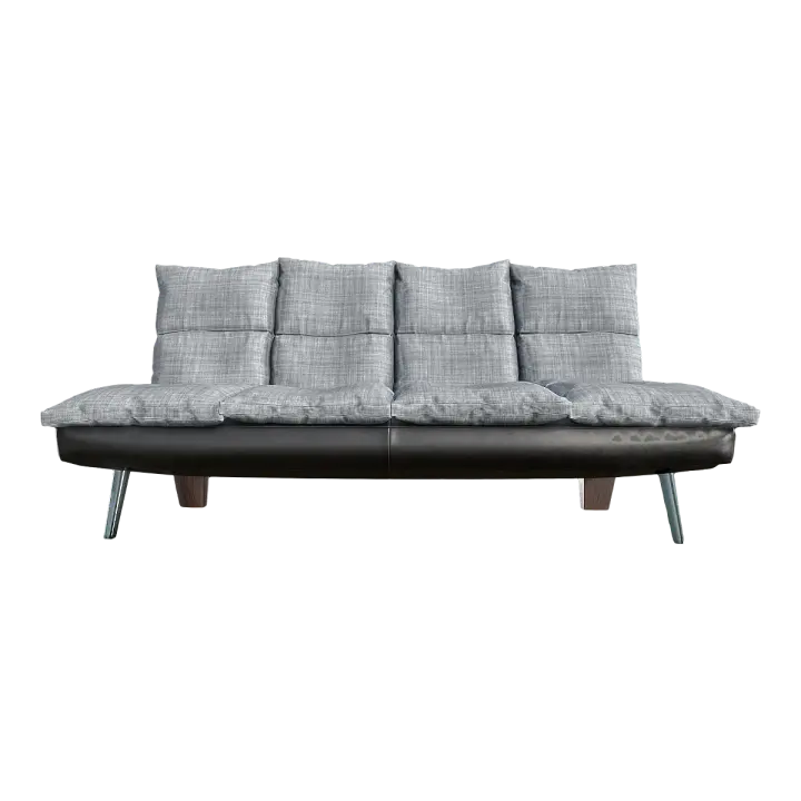 Modern Italian Gray Fabric Sofa Simple Folding Sofa In-line Sofa 3D model preview on Freecreat