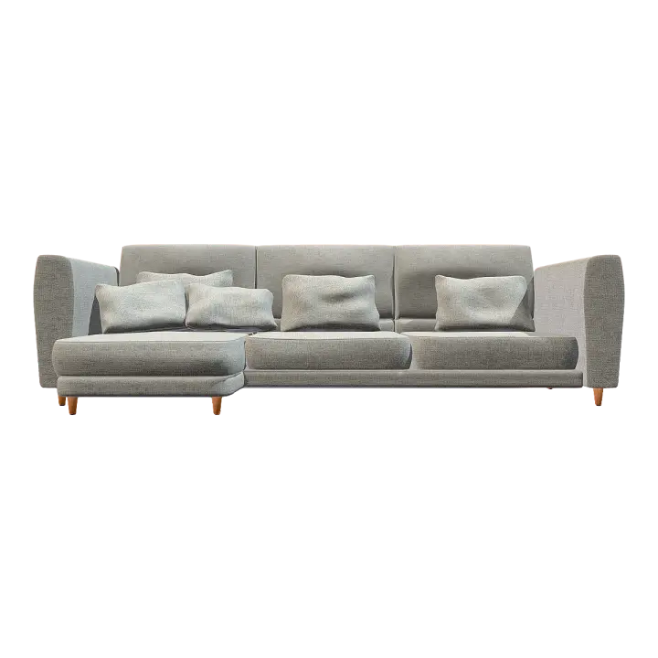 Nordic Simple Cream Style creamy-white Fabric Sofa Multi-seat Corner Sofa 3D model preview on Freecreat