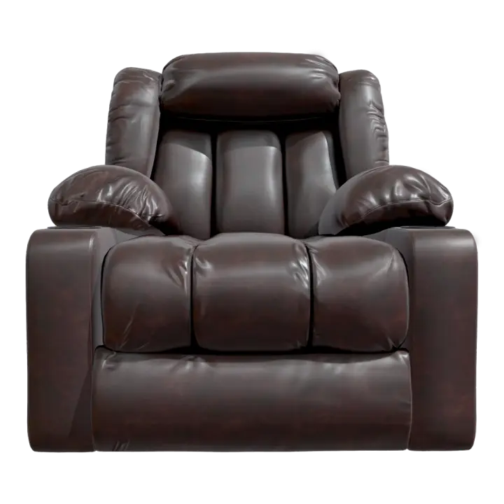 Modern American Light Luxury Dark Brown Leather Electric Sofa Chair 3D model preview on Freecreat