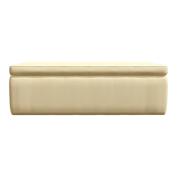 Nordic Minimalist Cream Style Light Yellow Fabric Long Sofa Stool 3D model preview on Freecreat