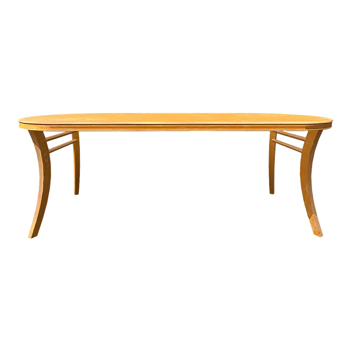 Old Modern Simple Solid Wood Oval Dining Table 3D model preview on Freecreat