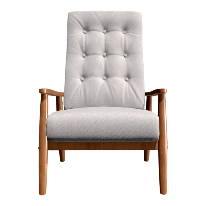 Simple Japanese Style Grey Buckle Fabric Soft Bag High Back Chair 3D model preview on Freecreat