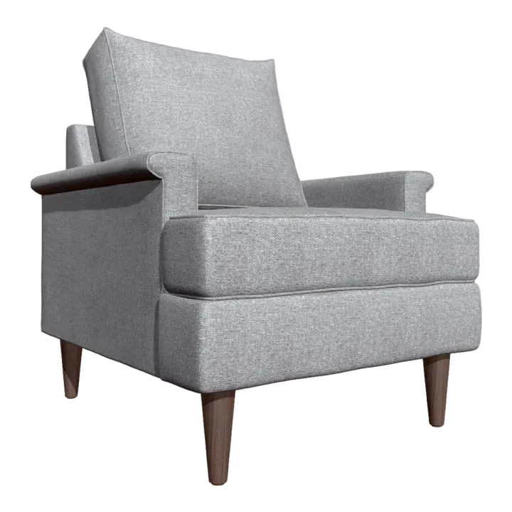 Modern Simple Nordic Grey Fabric Single Sofa Chair 3D model preview on Freecreat