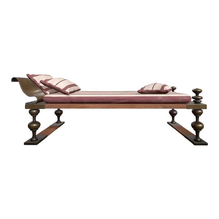 distressed antique roman single bed chaise lounge chair 3D model preview on Freecreat