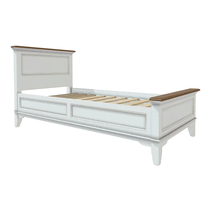 Simple Retro American Style White Solid Wood Single Bed Children's Bed 3D model preview on Freecreat