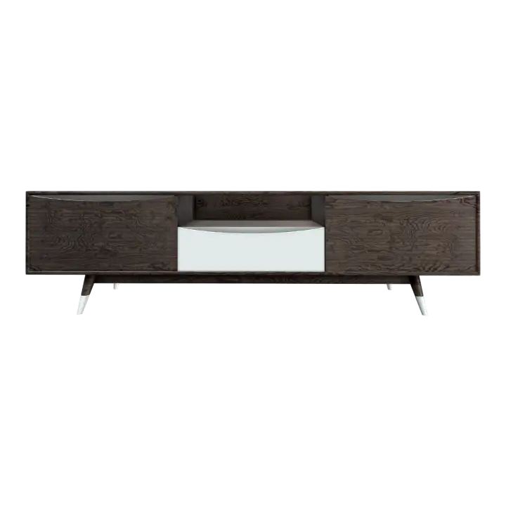 Modern Simple Italian Style Solid Wood Floor-to-Floor TV Cabinet Storage Cabinet 3D model preview on Freecreat