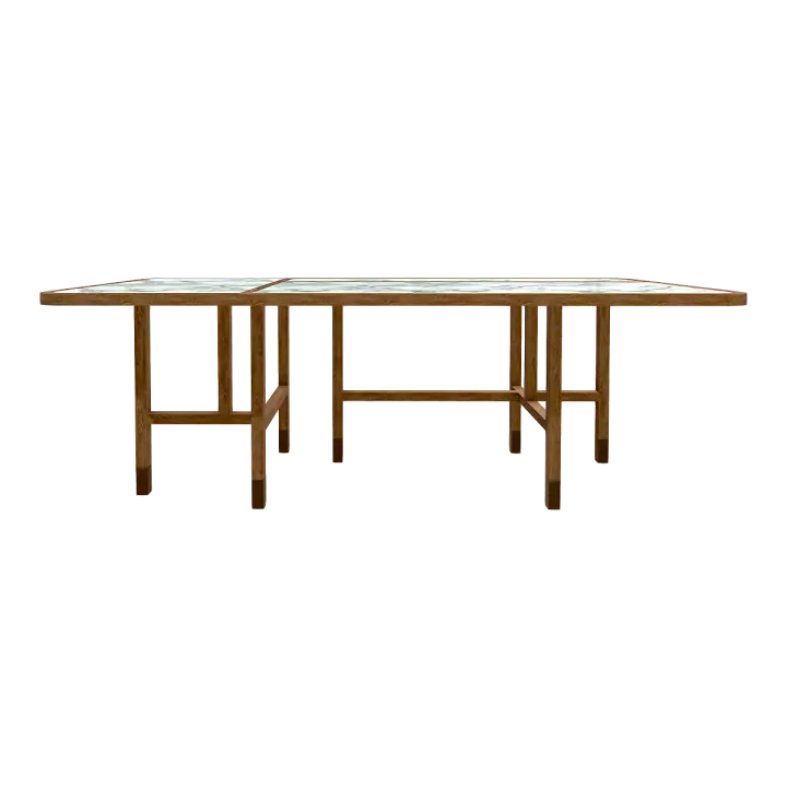 Modern Simple Nordic Style Marble Countertop Solid Wood Table Leg Rectangular Dining Table 3D model preview on Freecreat