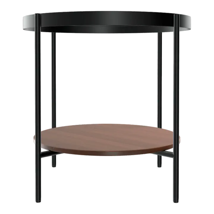 Modern Minimalist Round Glass Coffee Table Black Iron Side Table 3D model preview on Freecreat