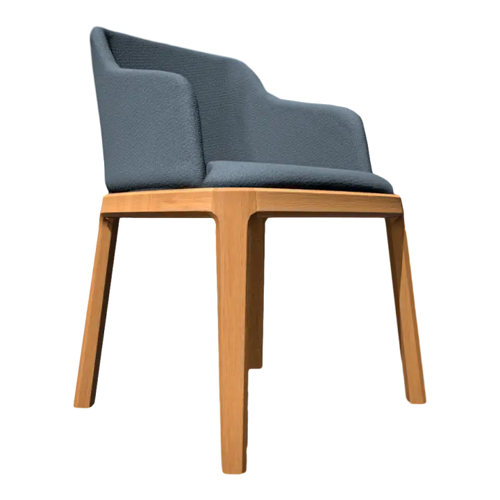 Simple Silky Style Blue Grey Fabric Soft Bag Casual Backrest Chair 3D model preview on Freecreat