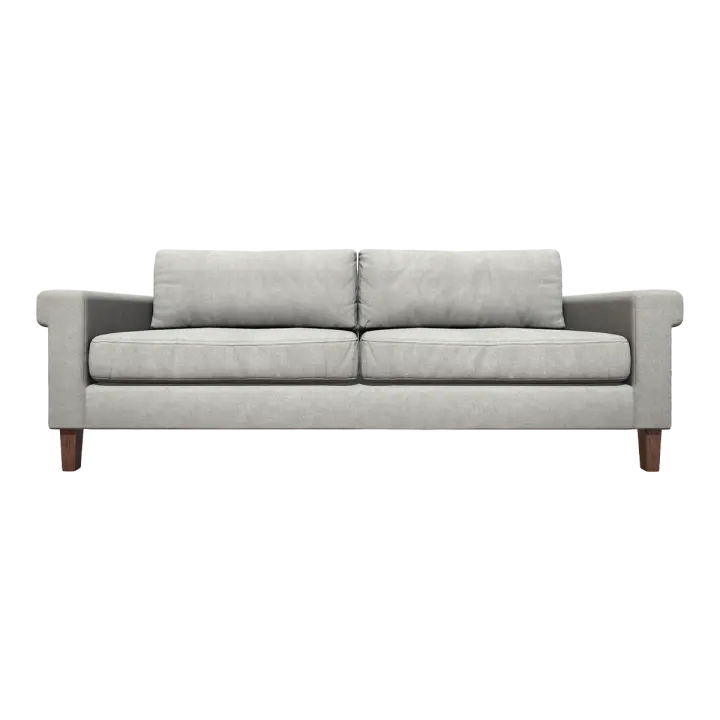 Modern Simple Nordic-style Grey Fabric Soft Bag Double Straight Sofa 3D model preview on Freecreat