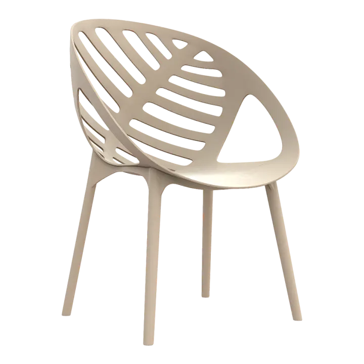 Modern Simple Nordic Style Milk White Plastic Hollow Backrest Chair Casual Restaurant Cafe Chair 3D model preview on Freecreat
