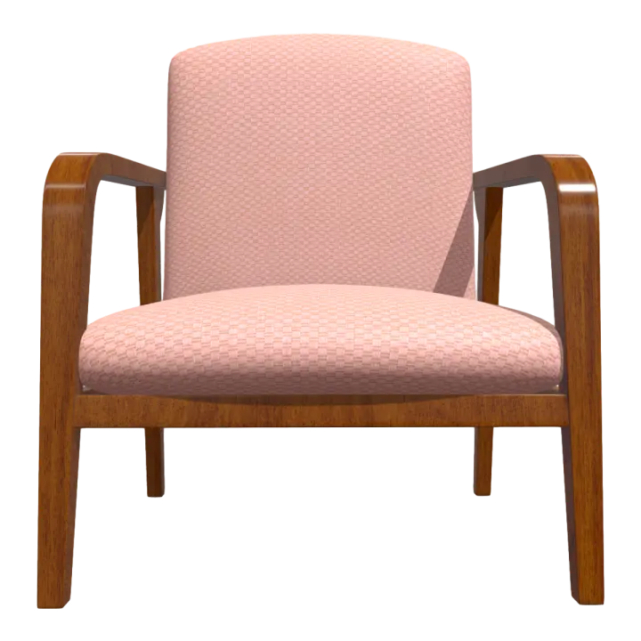 Modern Simple Retro Pink Fabric Soft Bag Backrest Chair Armchair Leisure Sofa Chair Dining Room Chair 3D model preview on Freecreat
