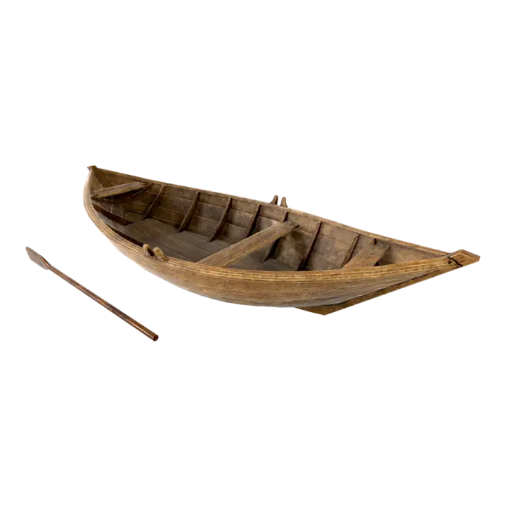 Wooden rowing boat 3D model preview on Freecreat