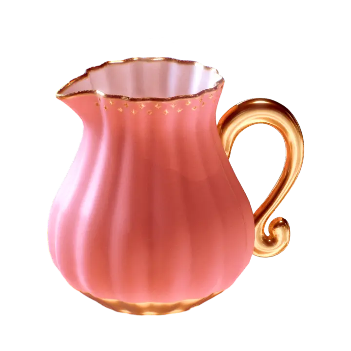 Pink ceramic tea set-kettle 3D model preview on Freecreat