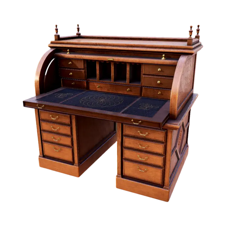American-style Solid Wood Multi-function Desk 3D model preview on Freecreat
