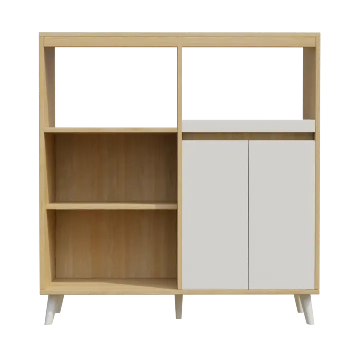 Modern minimalist solid wood contrasting checkered cabinet 3D model preview on Freecreat