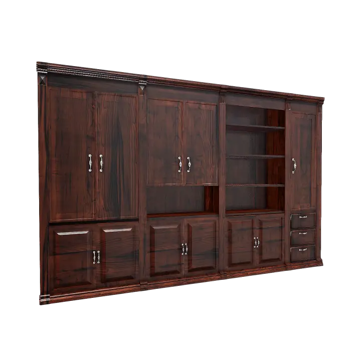 Classical mahogany solid wood large floor cabinet 3D model preview on Freecreat