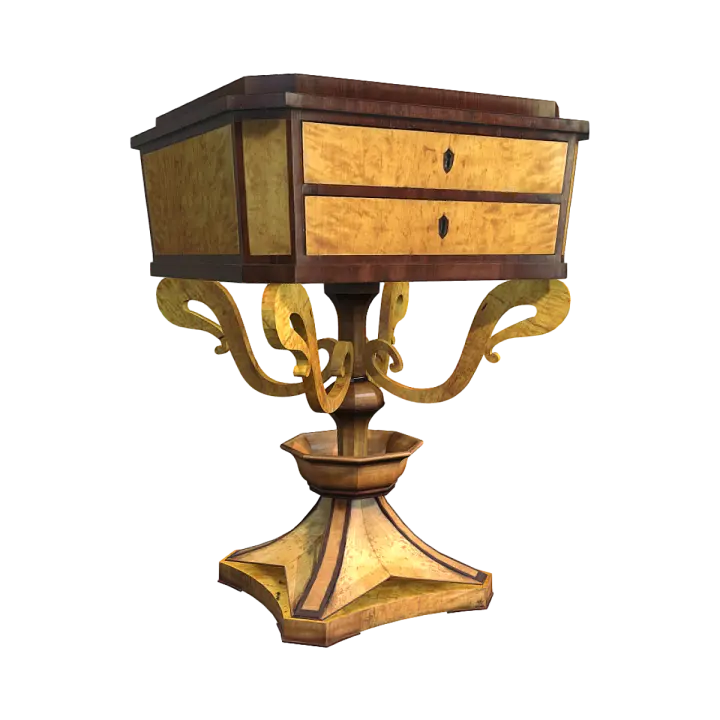 19th Century English Birch Sewing Table 3D model preview on Freecreat