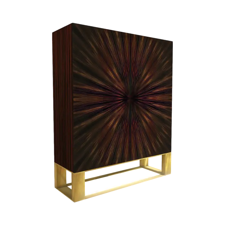 Italian Luxury Gold-Paneled Ebony Wardrobe 3D model preview on Freecreat