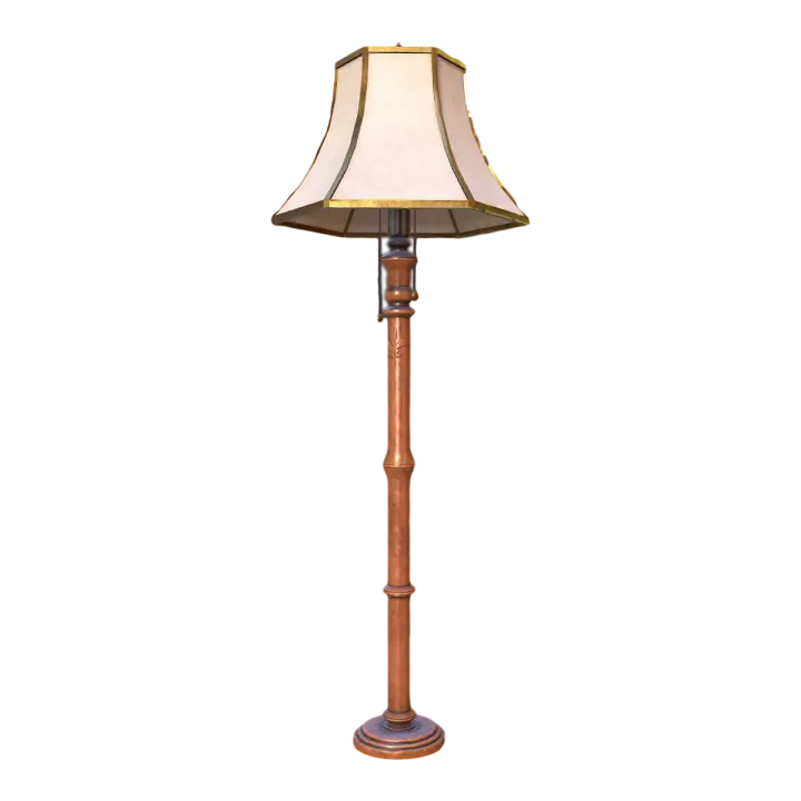 Classical retro style bedroom floor lamp 3D model preview on Freecreat