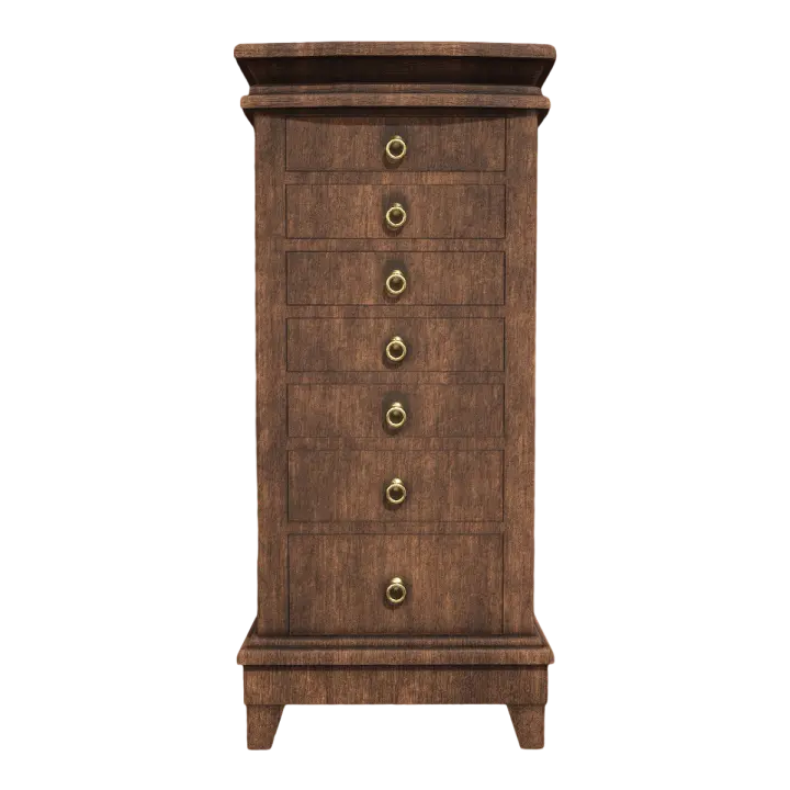 British-style Retro Chinese Fir Multi-layer Jewelry Cabinet 3D model preview on Freecreat