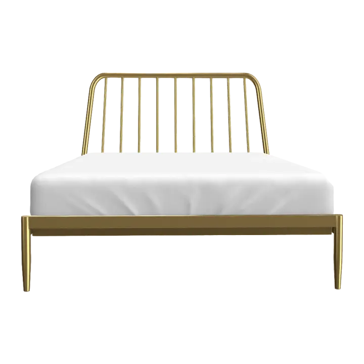 European-style Minimalist Polished Brass Homestay Double Bed 3D model preview on Freecreat
