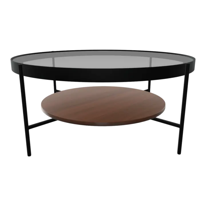 European Style Modern Fashion Style Black Walnut Glass Coffee Table 3D model preview on Freecreat