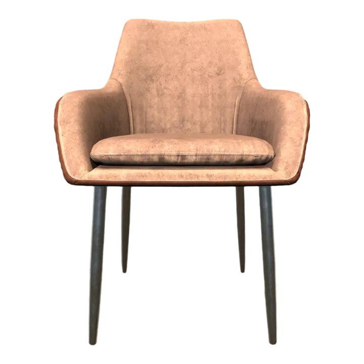 80 s American Retro Brown Leather Armchair 3D model preview on Freecreat