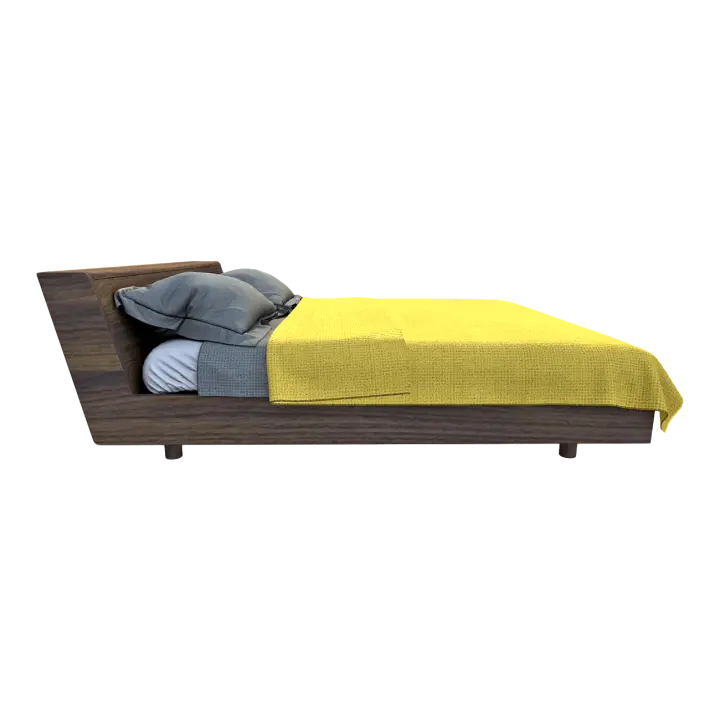European-style modern black walnut bedroom double bed 3D model preview on Freecreat