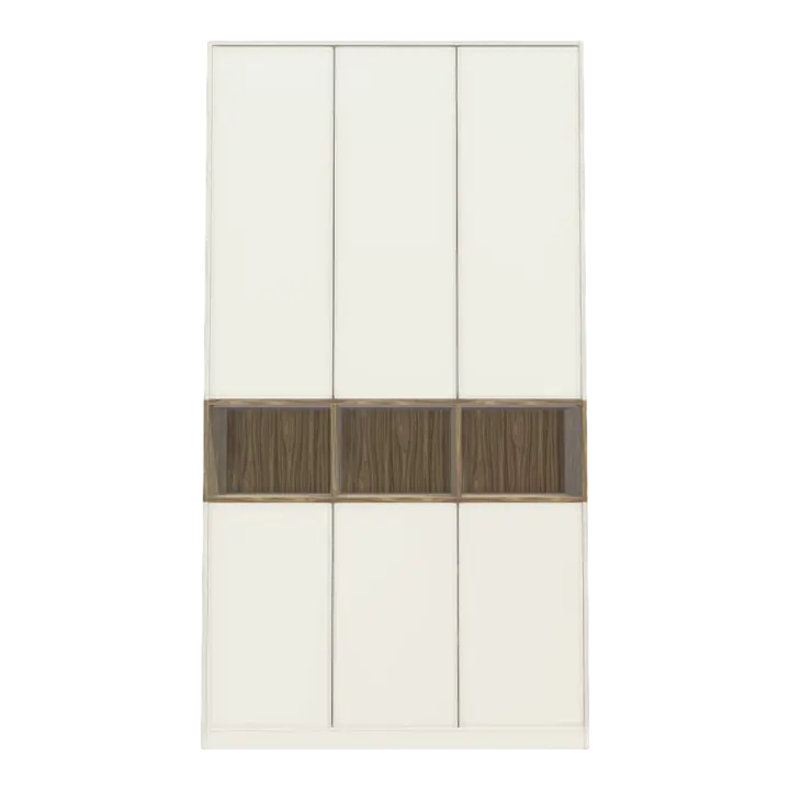 Nordic Style Simple Style creamy-white Wooden Art Vertical Bookcase 3D model preview on Freecreat