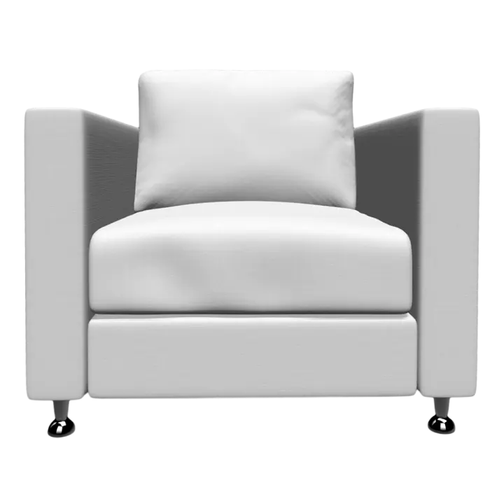 British style modern wind white velvet fabric single seat sofa 3D model preview on Freecreat