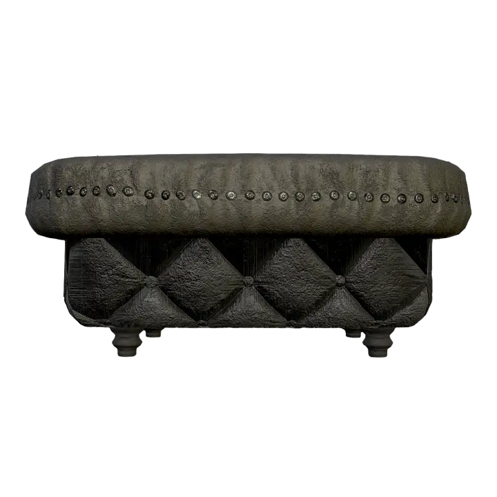 American Style Nostalgic Leather Buckle Low Stool 3D model preview on Freecreat