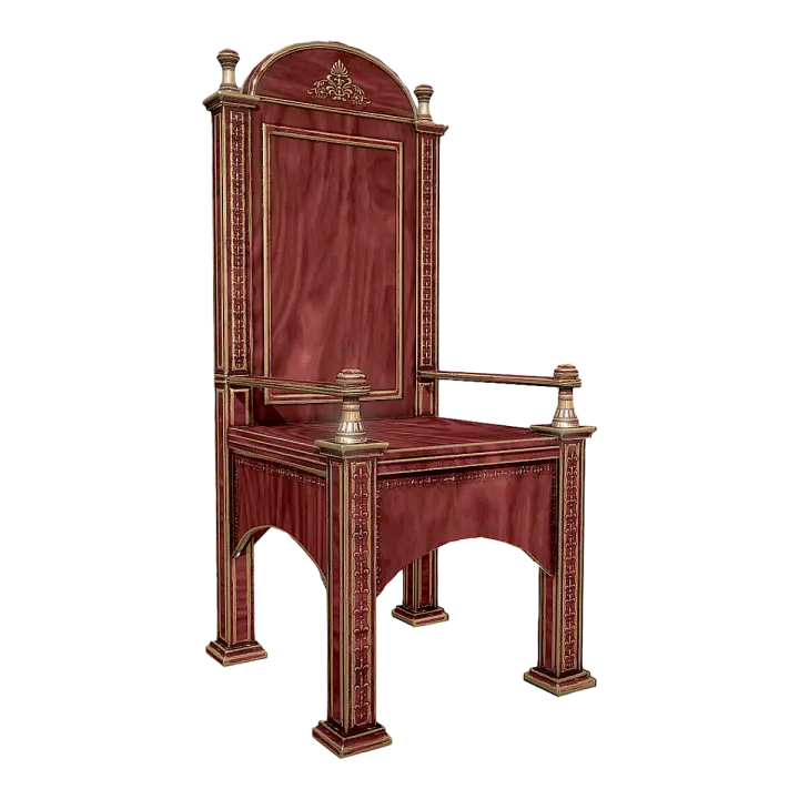 Fifteenth Century British Victorian Earl Noble Black Walnut Backrest Chair 3D model preview on Freecreat