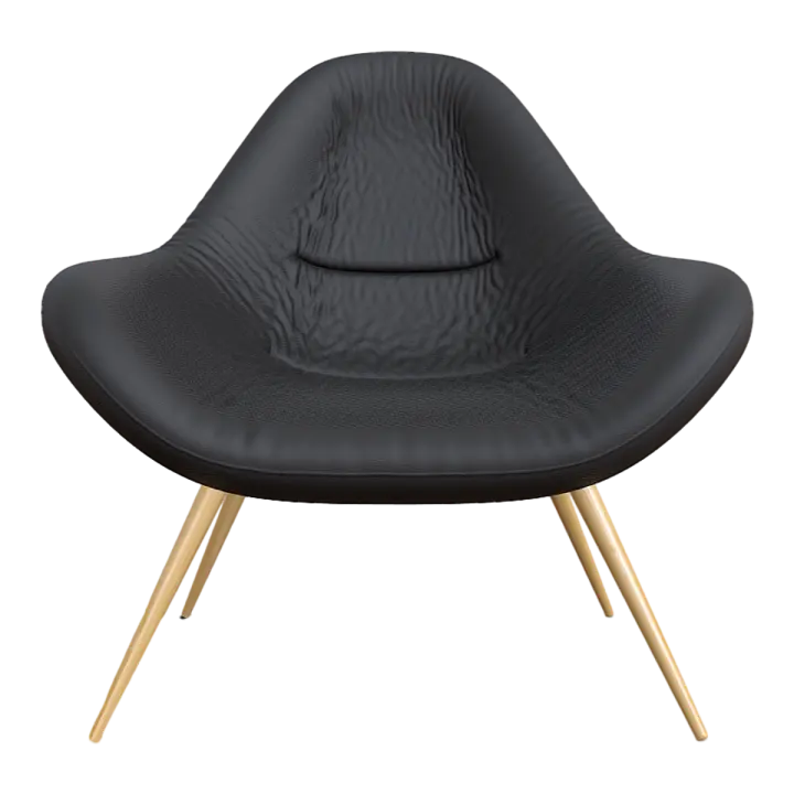 French modern style curve design coal jade black leather armrest bevel chair 3D model preview on Freecreat