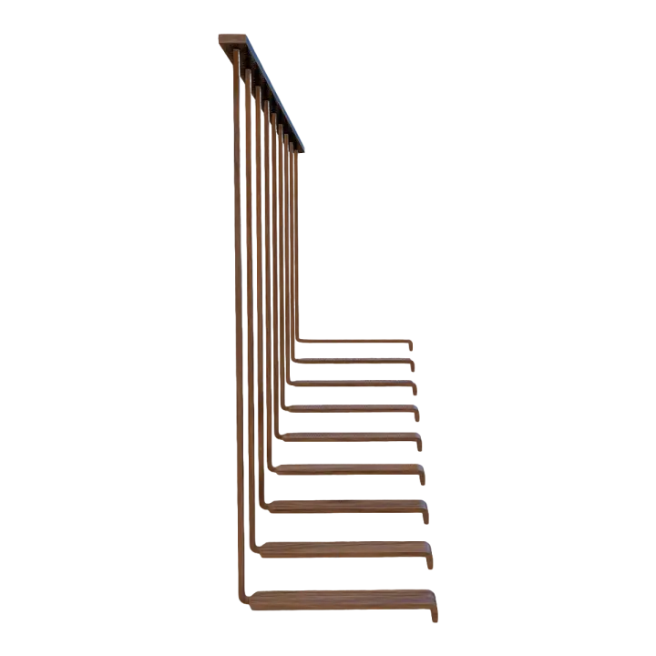 French Creative Design Walnut Hanging Stairs 3D model preview on Freecreat