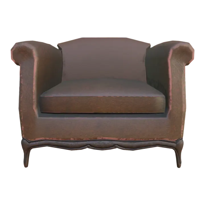 50 s British style retro style leather sofa armchair 3D model preview on Freecreat