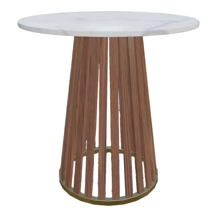 French Modern Style Fir Chair White Marble Table 3D model preview on Freecreat